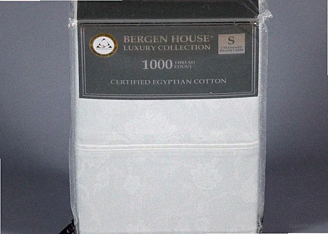 2 BERGEN HOUSE WHITE FLORAL 100% Egyptian Cotton 1000TC Standard Pillowcases