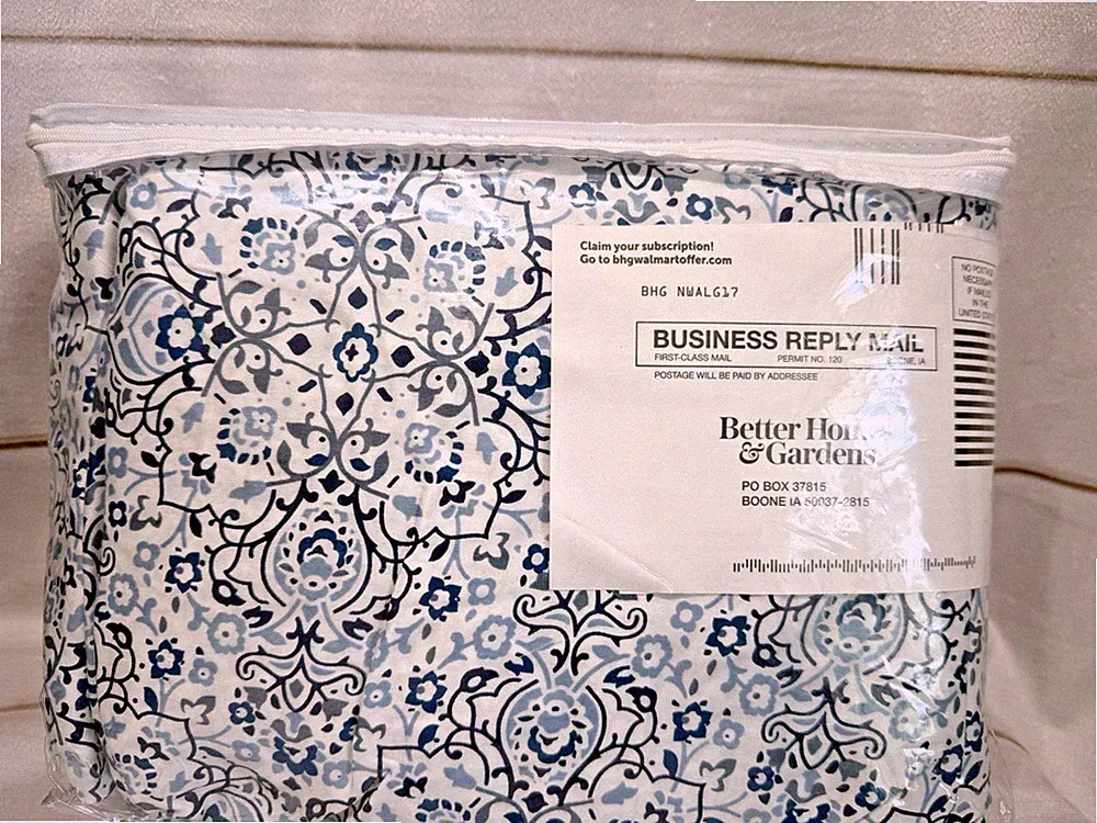 Better Homes & Gardens 100% Cotton Blue Floral Full 4 Piece Sheet Set