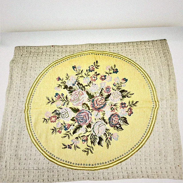 Bloomingdale's Set of 2 Pillow Shams Cotton Tapestry Beige Floral Portugal Gauze