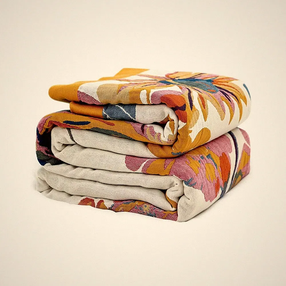 Boho Throw Blanket - 100% Cotton Soft Spring Throw Blanket for Bed, 50"x60" R...