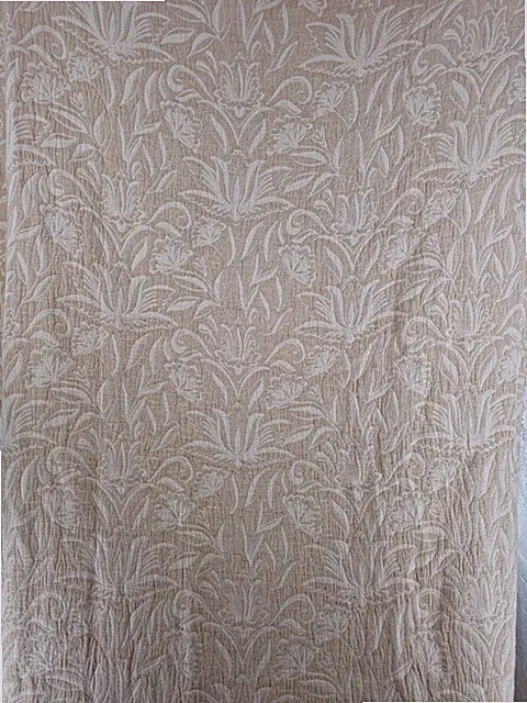 Cotton Fringed Throw Blanket Beige Floral 50x60in