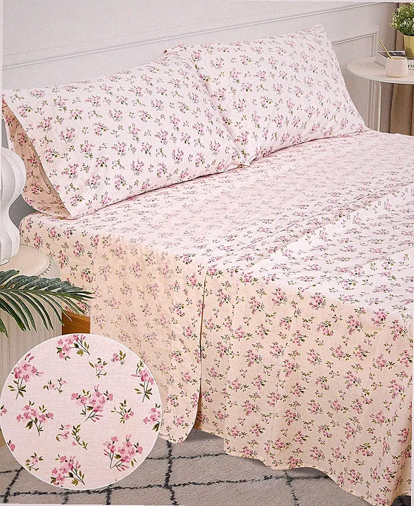 Cotton Sheet Set Full Queen King Size Fitted Flat Sheets 200 Thread Count Luxury