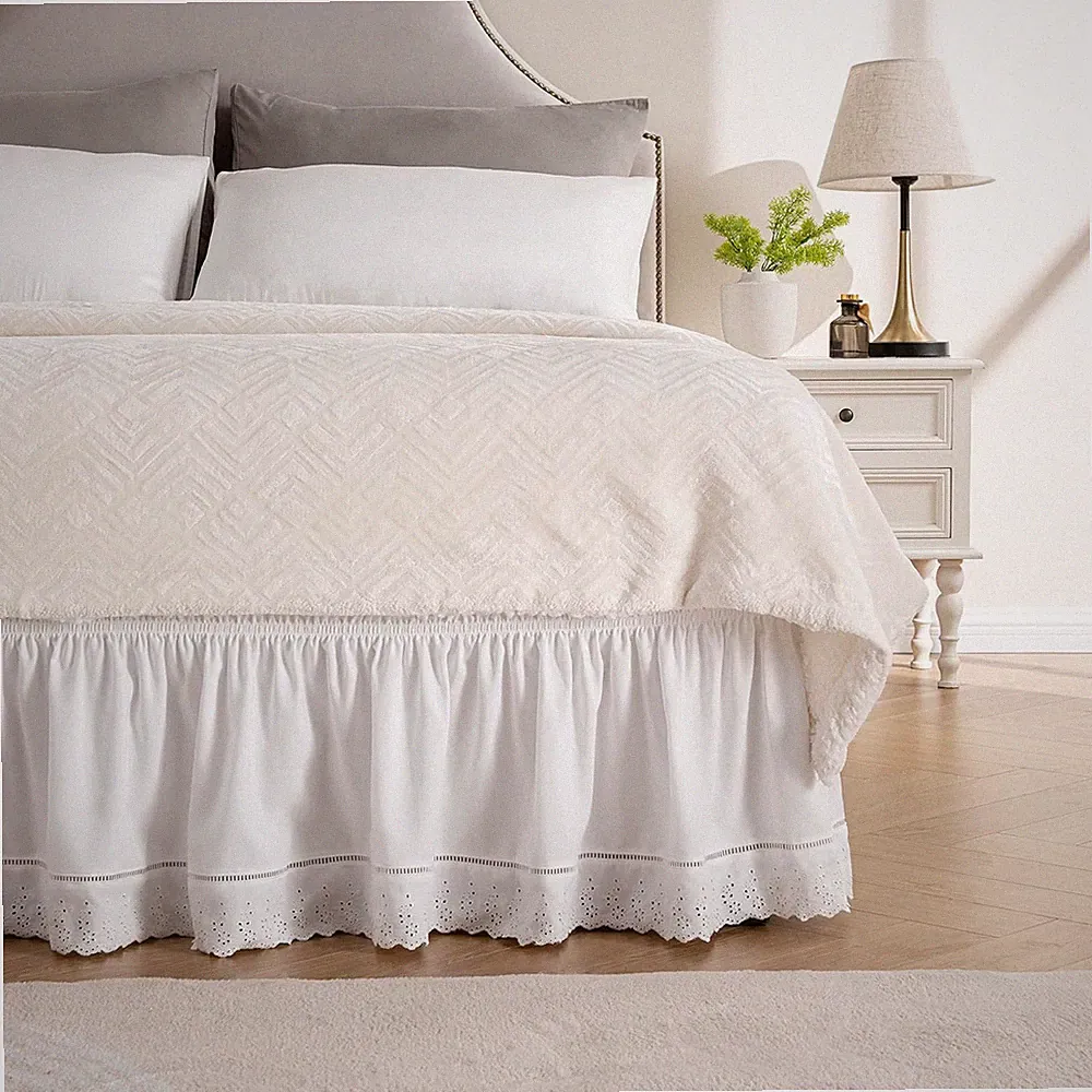 Embroidered/Floral Lace/Ruffled Lace/Tassel Ruffle Bed Skirts - GG Home