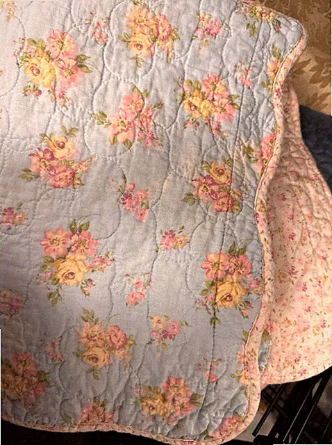 Home Classics ~ Blue Floral (2) Std Quilted Shams 20 X 26