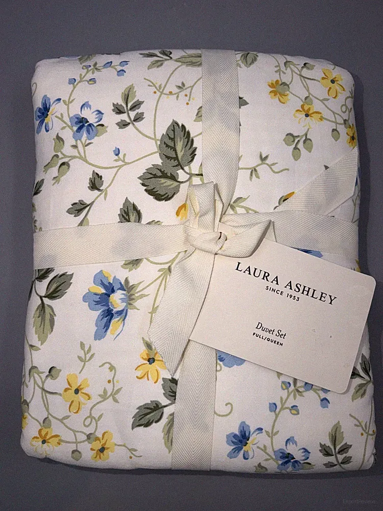 Laura Ashley - Full/Queen Duvet Cover 3 Pice Set- Meadow Floral- Cotton- New