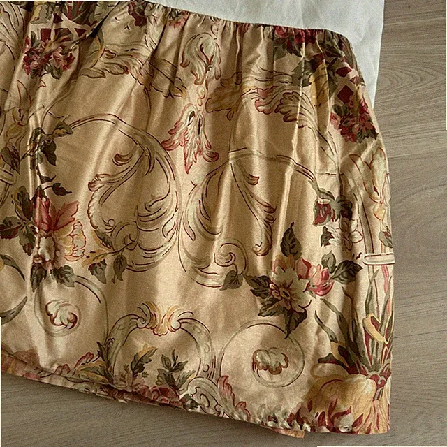 Vintage Ralph Lauren Guinevere Floral King Bed Skirt Dust Ruffle Cotton