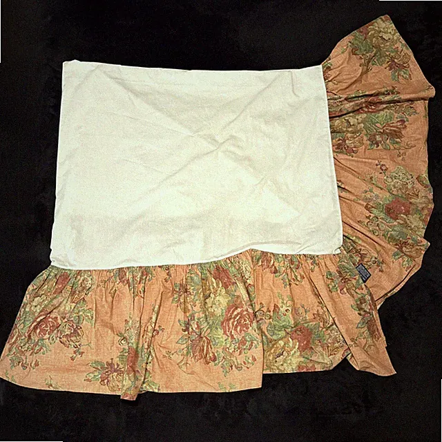 Vtg Ralph Lauren MAURA Pink Floral Irish Cottage FULL Dust Ruffle Bed Skirt USA