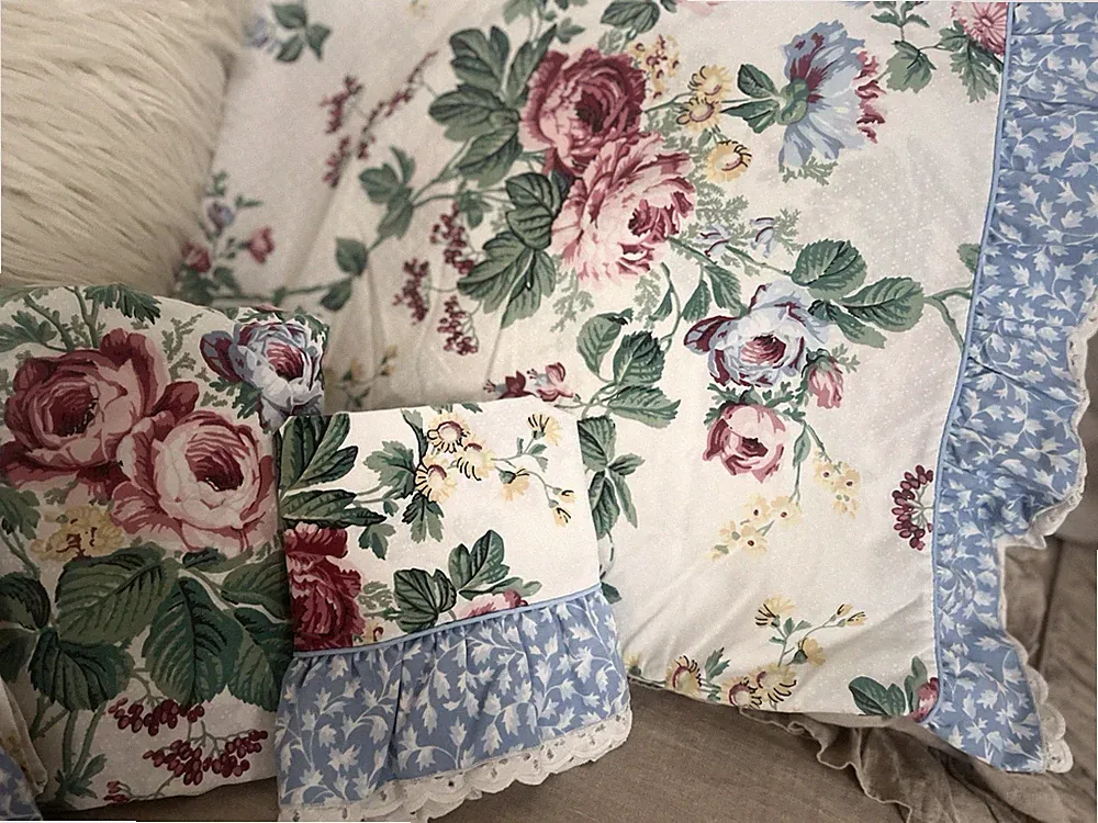 🌷westpoint Stephens, Cottage Spring Time Floral Rose FULL Sheet Set W Ruffle ￼